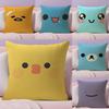 EEmoji Pattern Cushion Cover Natural Linen Organic Fabric DoubleSided Printing Sofa Home Decor Breathable Bed Pillow