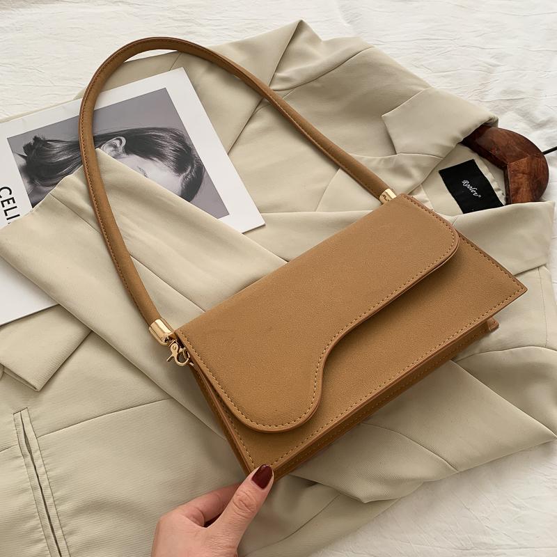 Monochromatic Shoulder Bag for Women Simple Displacement Bag Retro French-style Shoulder Bag High-quality Textured Bag New