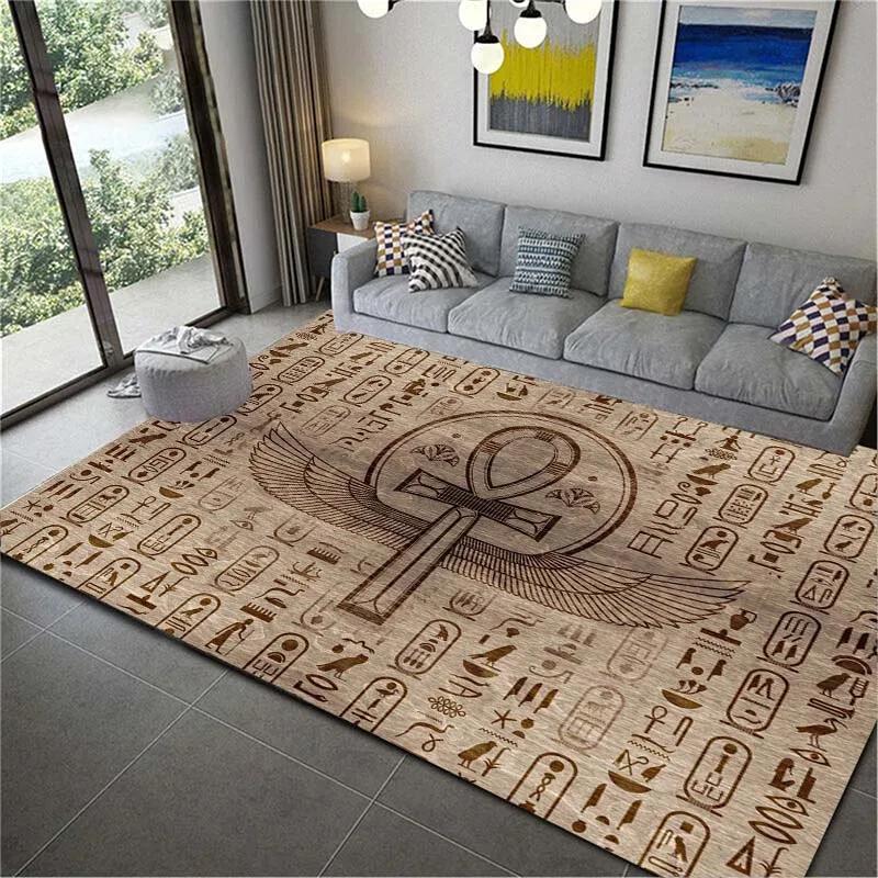 Altes Ägypten Teppich Gott Ägyptische Katze Anubis Teppiche für Wohnzimmer Schlafzimmer Teppich Rutschfeste Fußmatten Haushaltsbereich Matte Dekor