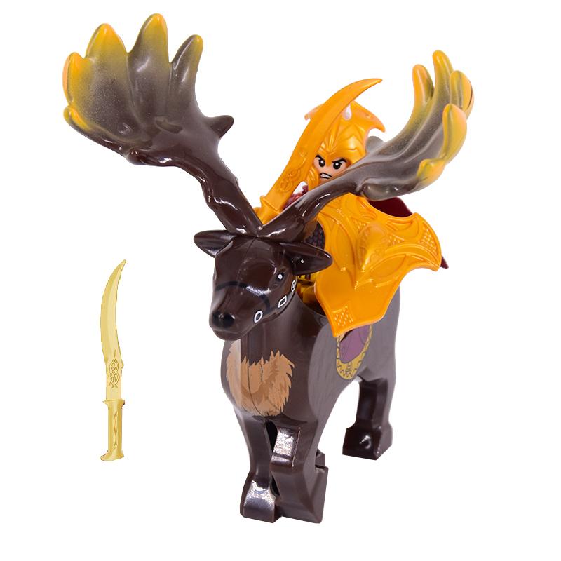 1pcs Medieval Knights Dwarf Goat Boar Mount Soldiers Mini Ation Lotr Figures Building Blocks Armor Shield Weapon Toys For Kids