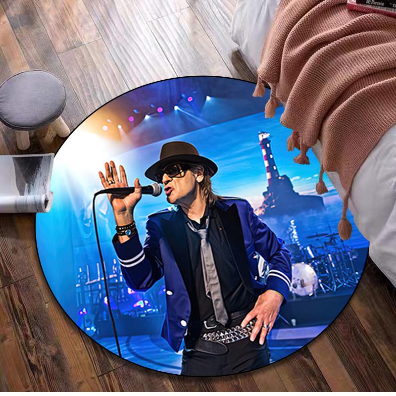 1 Stück Udo Lindenberg Runder Druckteppich - Heimdekoration Teppich für Wohnzimmer Schlafzimmer Bodenbelag Computerstuhl Bereichsteppich
