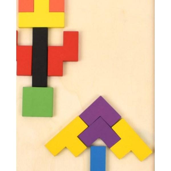 Oztoy Wooden Tetrostino Puzzle Set, 40 Pieces, 1 Set, Korea Best Toddler Puzzle
