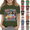 Children's Casual and Fashionable Round-Neck Printed Short-Sleeve Top for Back-to-School