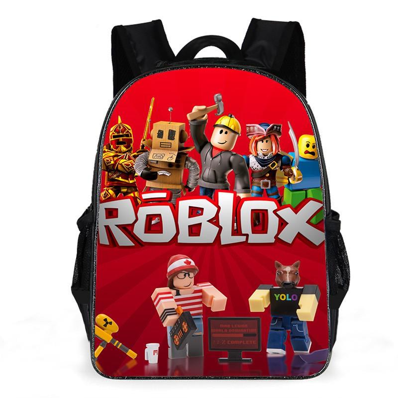 Roblox Kinder Schulrucksack Jungen Mädchen Leichter Oxford-Stoff Zweigurt-Tasche Mit Luftgepolsterten Trägern