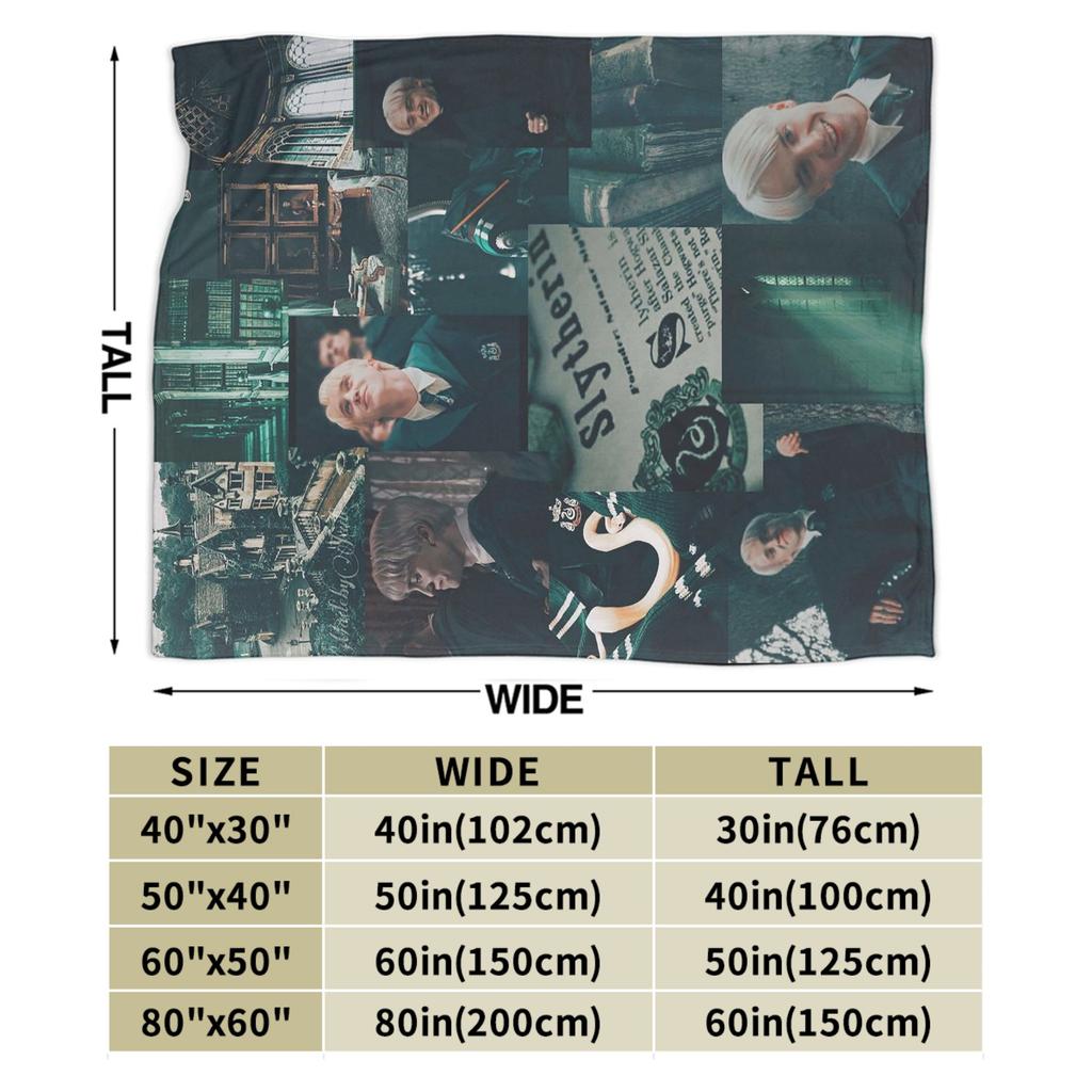 Dracor Malfoye Knitted Blanket Cartoon Tom Felton Flannel Throw Blankets Home Couch Printed Lightweight Bedspreads