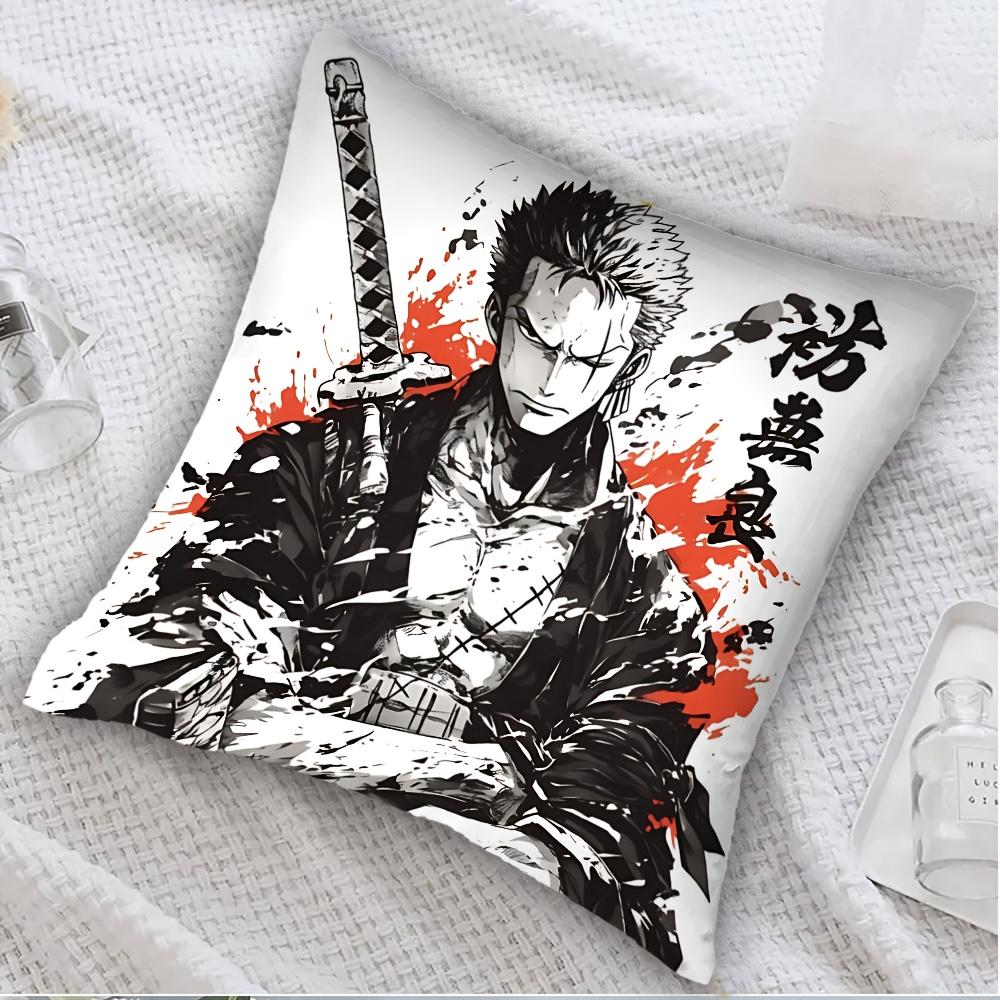 1Pc "Samurai Warrior Pillow Cover – Anime Sword Art For Fan Room, Living Room & Bedroom Decor" 40X40Cm