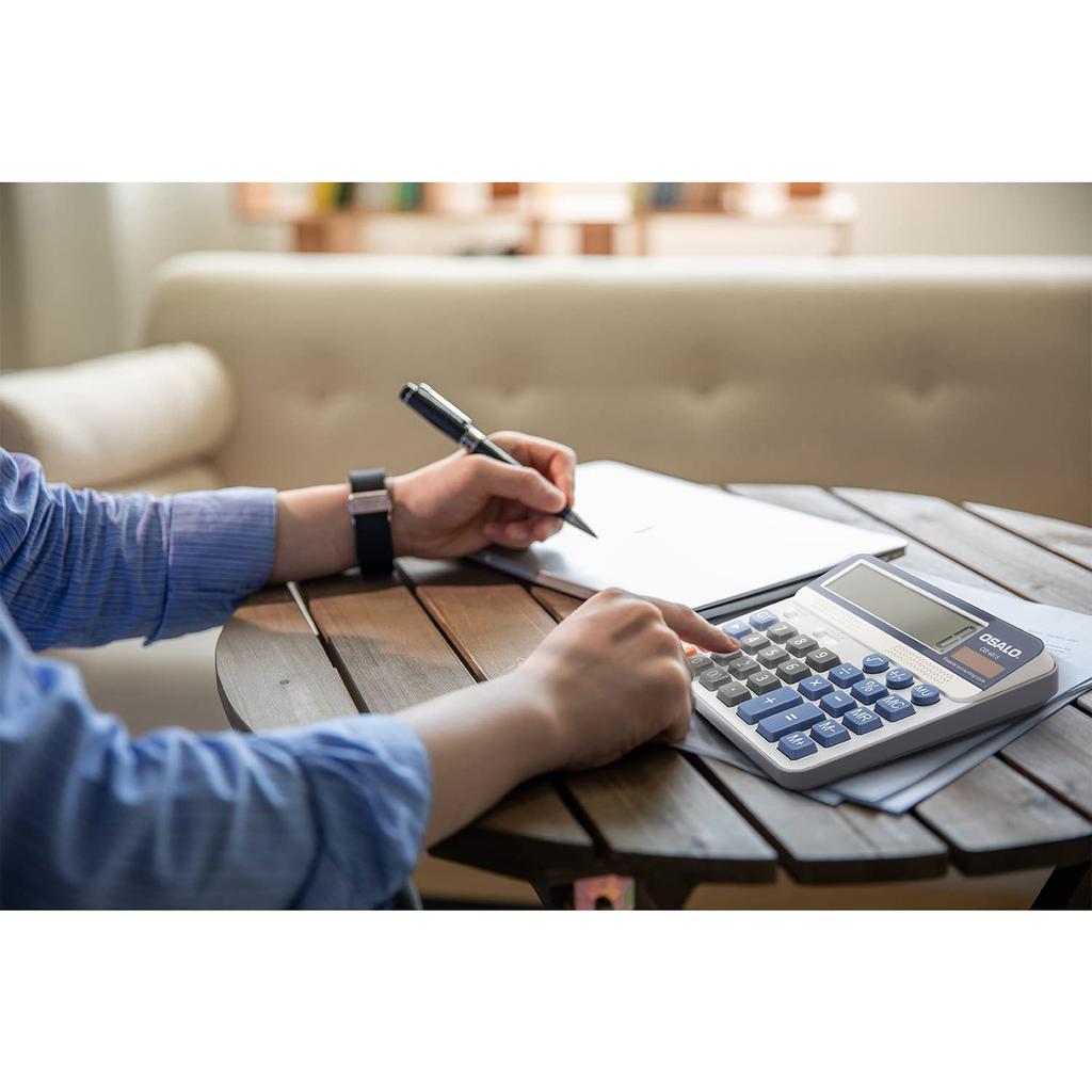 Pendancy Large LCD Desktop 12 Large Large Stylish Solar Powered Calculator Calculator, Extra-Large 5-inch Calculator, Digits, Characters, Buttons,