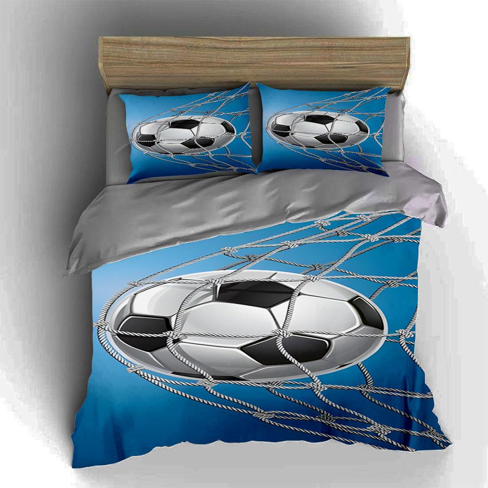 Soccer ball net. Bedding Duvet cover sets Duvet covers Pillowcases gifts (1 * Duvet Cover 2 * Pillowcases, without duvet insert)