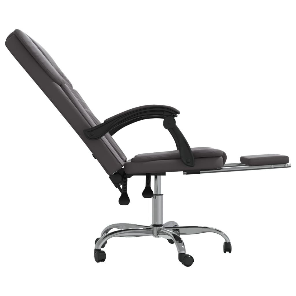 Vidaxl Foldable Office Chair, Grey, Faux Leather