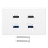 2 HDMI Female To Female Buckle 2USB Buckle Wall Plate Panel for Home Hotel
