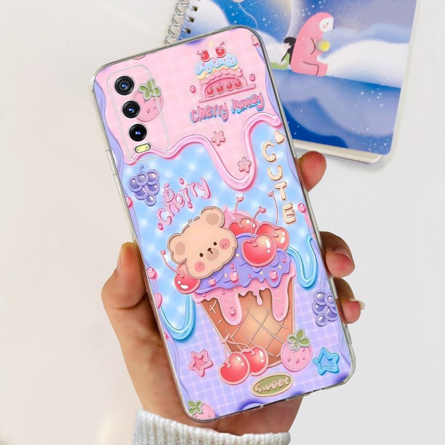 For Vivo Y11s Y12s Case V2028 V2026 V2033 Popular Flower Clear Silicon Back Cover For Vivo Y20 Y20i Y20s V2029 V2027 V2032 Funda