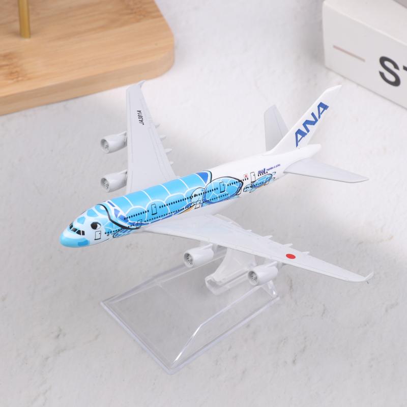 1 Set Blue Sea Turtle Airbus 380 A380 Airways Metal Alloy Diecast Airplane 16Cm Air Japan Ana Airlines Airplane Model Toy
