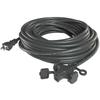 Kimoc Extension Cord, 10m, 3 Outlets, Black, High-Durability VCT Soft Cable, 125V 12A, with Tracking-Resistant Cover, Dustproof Cap, 10 Meters, Cold