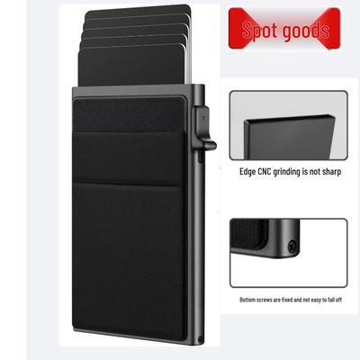 Men's RFID Aluminum Card Holder: In-Stock, Side-Push Design