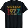 45 År Gammal Vintage 1977 Limited Edition 45:e Födelsedags T-Shirt Grafik Födelsedagspresent Skräddarsydd Tryckt Kortärmad Tröja Y2k