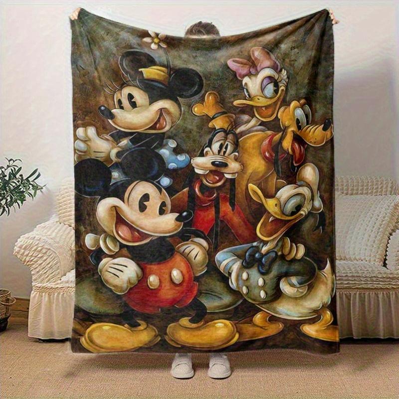 1 Stück, Mickey Maus und Freunde Wohndeko Decke: Ein perfektes Geschenk für Ihr Schlafzimmer, Wohnzimmer oder auf Reisen, weiche Flanelldecke, ideal für das Sofa