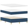 Box Spring Bed with Mattress and Headboard Blue 160 X 200 Cm (Fabric)