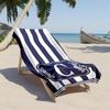 1 stuks Elegante Monogram Design met Marine Strepen 2D Geprint Microvezel Strandlaken, sneldrogend super absorberend. Geweldig voor op het strand