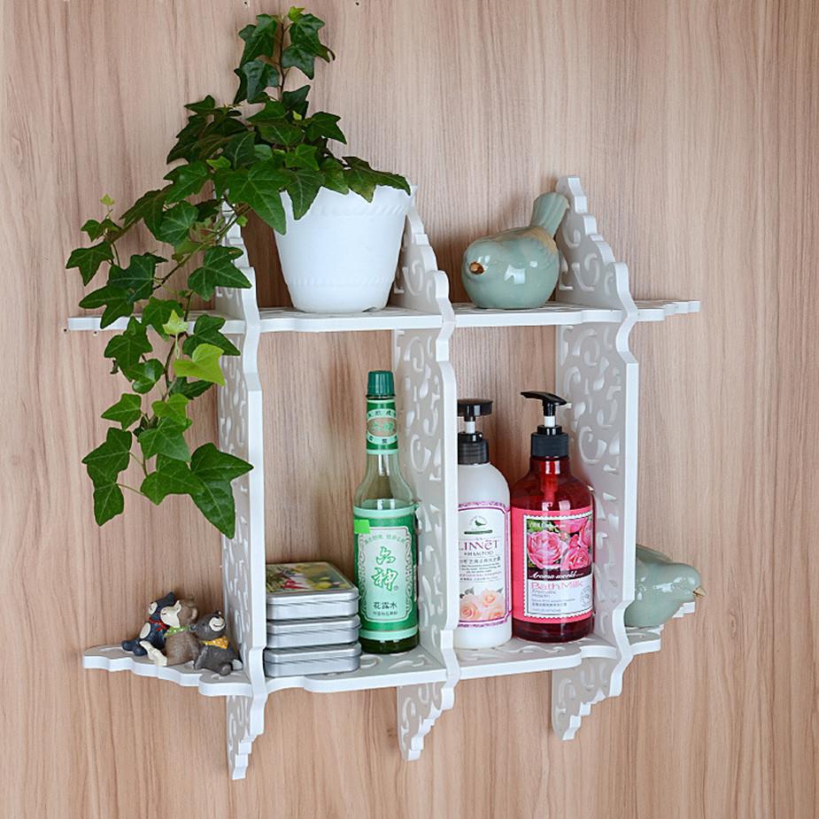Wall Mounted Pvc Multilayer Shelf With Hollow Design For Home Storage And Organizer