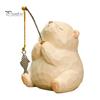 Modern Desktop Plant Holder Leisure Fishing Frog/Cat/Panda/Bear Statue Ornaments, Clear Mini Vases Miniature Small Indoor Pots for Desk Cute Figurines