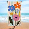 Boho Abstract Floral Print Beach Towel Absorbent Quick Dry Sandproof Towel Colorful Modern Art Flower Summer Towel for Beach