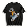 Camiseta Casual Legal de Manga Curta com Gráfico de Esqueleto Skatista Camiseta 100% Algodão