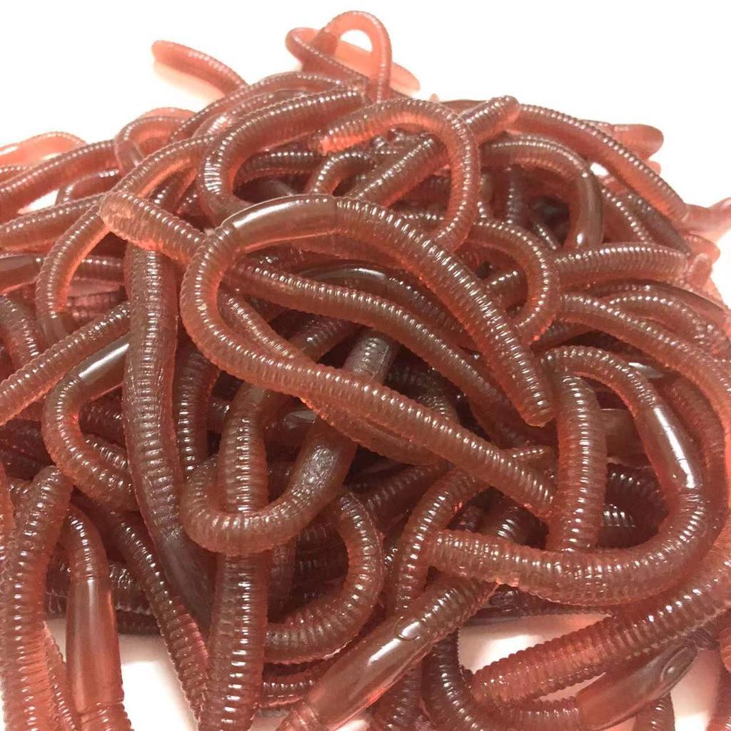 10PCS Simulation Earthworm 18cm Artificial Fishing Worms with Fishy Smell Soft Rubber Lures for Fishing Tackle Funny Bug Toys