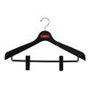 Shinko Hanger S&F Jackenclip 45 Anzugbügel mit Clips, Schwarz, Hergestellt in Japan, mit 360 Grad drehbaren Haken, Verhindert Röcke, Mäntel und Oberbekleidung f