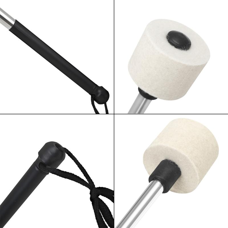 Marchings Bass Drum Mallets Stick Percussion Drumstick Felt Head & Stainless Steel Handles Drum Stick for Percussion