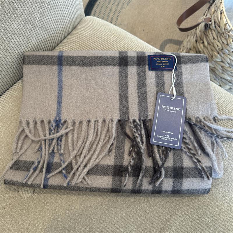 Luxury Plaid Scarf Winter Warm Cashmere Women Long Pashmina Foulard Female Scarves Lady Tassel Shawl Wraps Design New