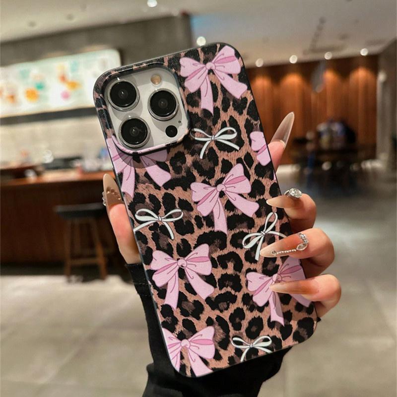 Leopardmönster & Rosettmönster Mjukt Silikon Telefonfodral För iPhone 16 16e 15 14 13 12 11 Pro X XR XS Max 7 8 Plus Skyddande Fodral