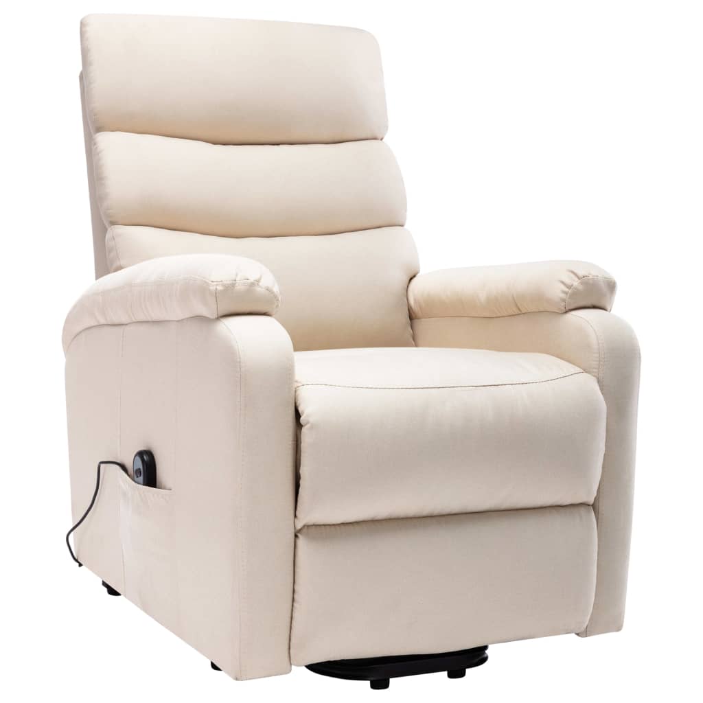 Massage Recliner with Rising Function Cream Fabric