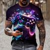 Summer Fashion Game Controller 3D Print T-Shirts Streetwear Casual Oversized O-Neck Short Sleeved Men's T-shirts