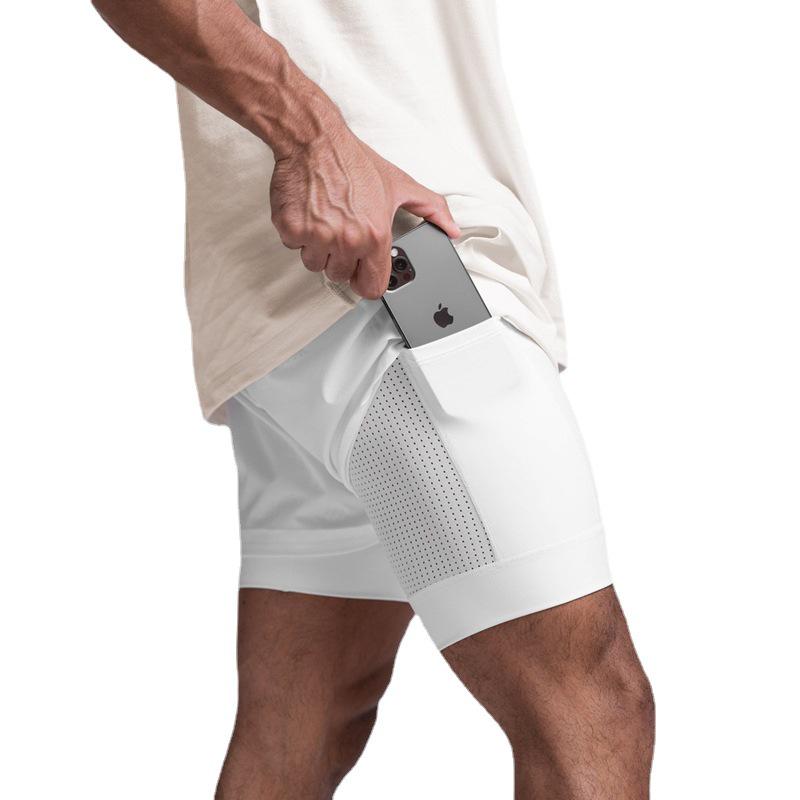 Heren Dubbellaags Ademend Hardloop- & Basketbalshort