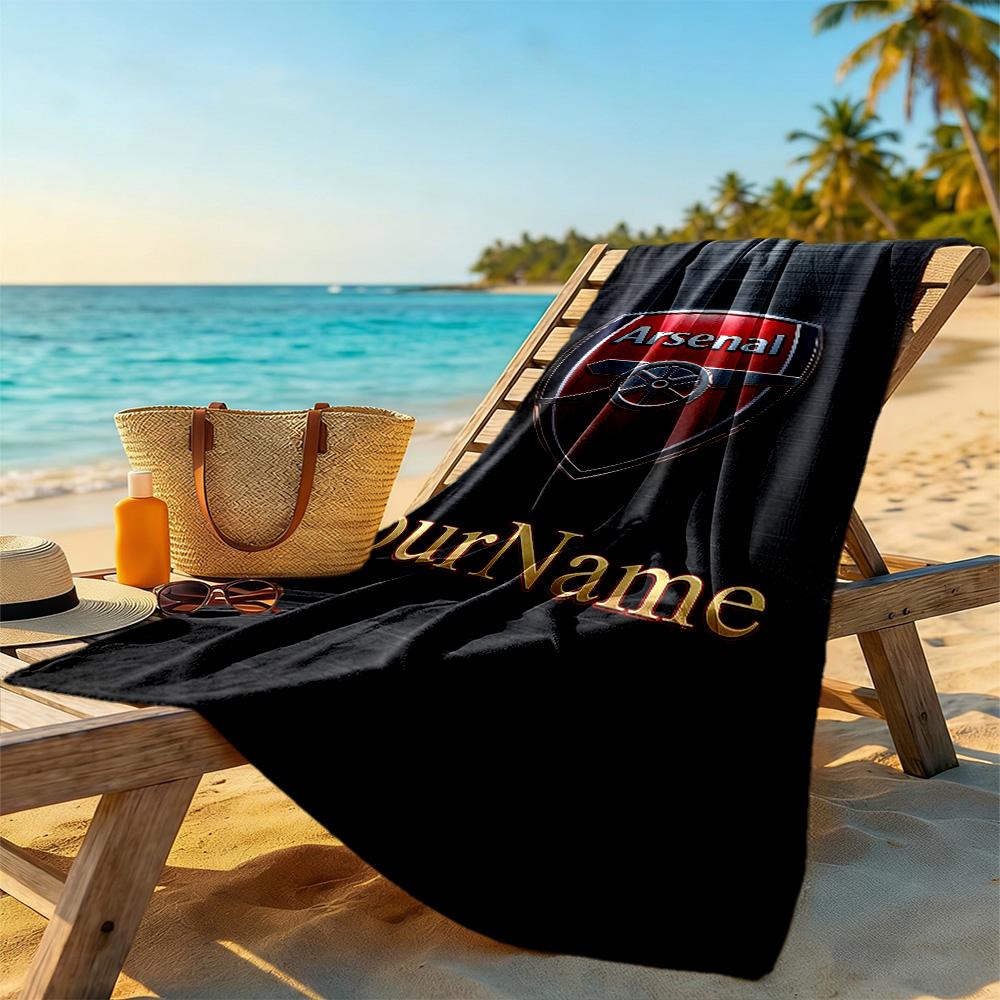 Arsenal Customized Name Beach Towel High Absorbency & Quick-Dry Suitable for Sports Travel Swimming Yoga Bathroom Beach And Pool