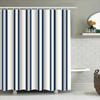 Rideau de douche rayé bleu et blanc classique Tapis de bain imperméable Doublure décorative Taille rectangulaire Personnalisable Pour accessoire de salle de bain