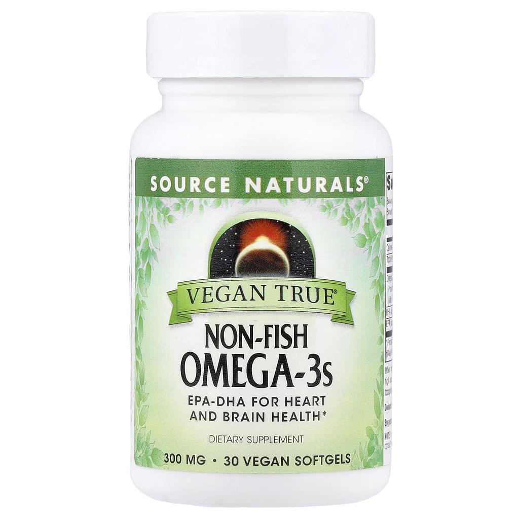 Vegan True®, fiskfri Omega-3, 300 mg, 30 veganska mjukgelkapslar
