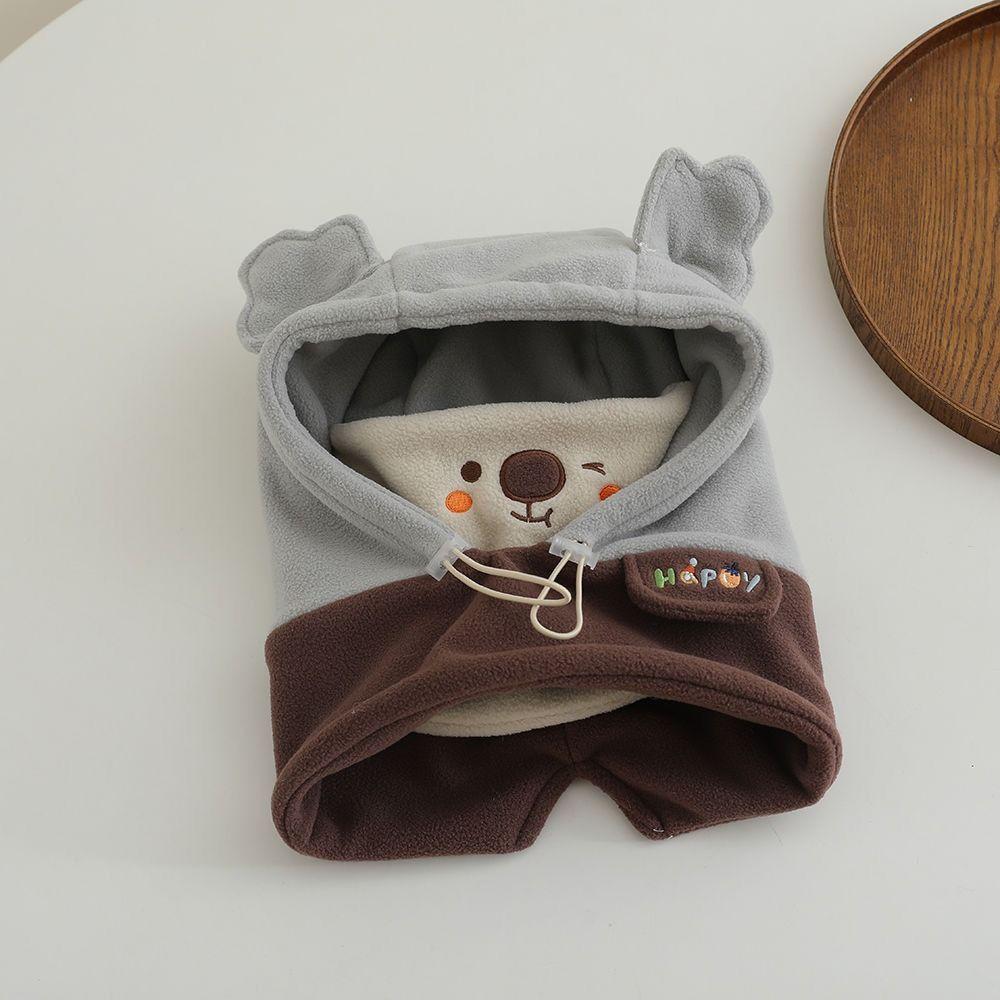 3 in 1 Cute Winter Hats Mask&Scarf One-piece Hats Face Cover Cartoon Animal Beanie Hats Outdoor