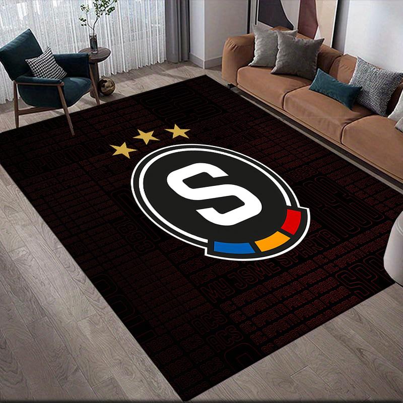 AC Sparta Prague Flannel Pattern Square Carpet,Area Rug,Carpet Rug for Living Room Bedroom Sofa Playroom Decor,Non-slip Floor Mat