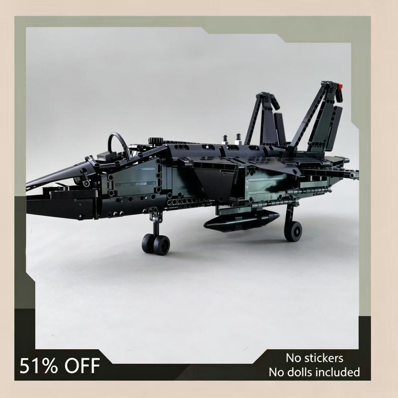 1263PCS Night-Fighter Jet Aircraft Model MOC Airplane Custom Puzzle DIY Creative Assembly Building Blocks Toy Collection Gift