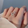 Pretty Crystal Butterfly Opening Rings for Women Exquisite Cubic Zirconia Gold Silver Color Adjustable Ring Fashion Jewelry Gift