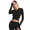 VeroMan Sportswear Long Short M Haut pour Femme, Manches, Yoga, Élégant, Longueur, ppi-lstops1, Noir,