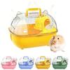 1 pièce Cage Hamster Portable Multifonction Beige Double Couche Grand Espace Boîte de Transport Voyage Cage de Transport Respirante pour Hamsters