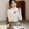 Warm Half High Collar Thick Paragraph Bottoming Shirt Women's Autumn Winter Women's High Elastic Inner Lap Long Sleeve T-shirt Female
