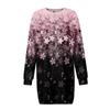 Long Sleeve Dress For Women Casual Printed Pullover Hip Pack Dress Sweater Dress