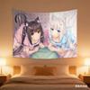Tapestry Wall Hanging Multiple Sizes HD Print Catgirl Anime Colorful Polyester Living Room Bedroom Dorm Decor Gift