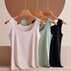 Camiseta sem costura ultra fina de seda gelada para usar por baixo de roupas femininas, confortável, corte justo, sem mangas, com lindas alças nas costas