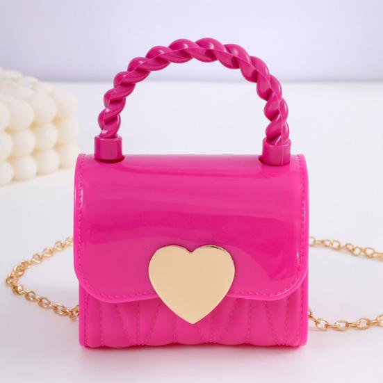 Women Handbag with Chain Strap Heart Clasp Mini Crossbody Bag Girls Cute Crossbody Purse for Street Dating Shopping