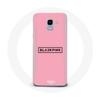 Hülle für Samsung Galaxy A6 2018 Blackpink K-Pop-Gruppenlogo rosa Hintergrund