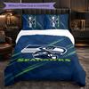 Ensemble de literie 3 pièces en microfibre motif Seattle Seahawks Décoration Housse de couette pour chambre à coucher Usage domestique
